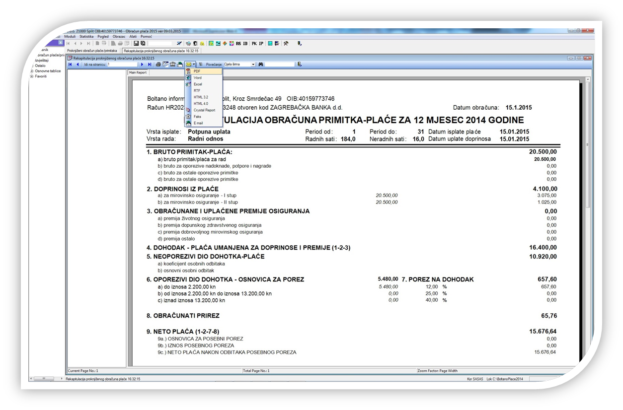 Izvoz podataka u sve standardne formate