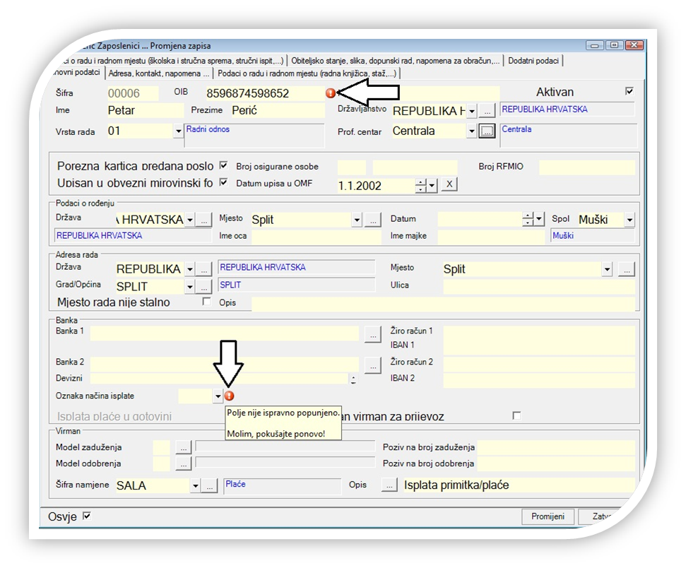 Ugrađene kontrole za otkrivanje grešaka